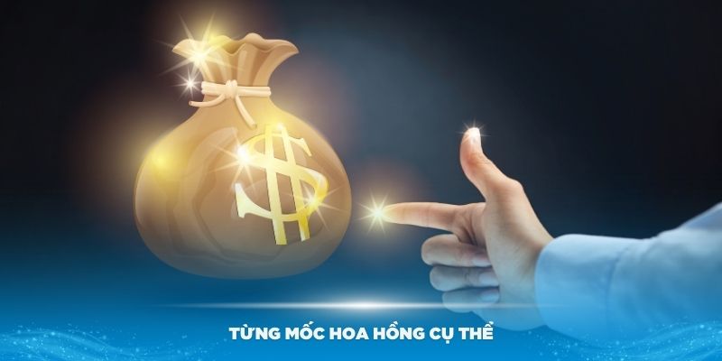 Từng mốc hoa hồng cụ thể trong chương trình đại lý nhà cái